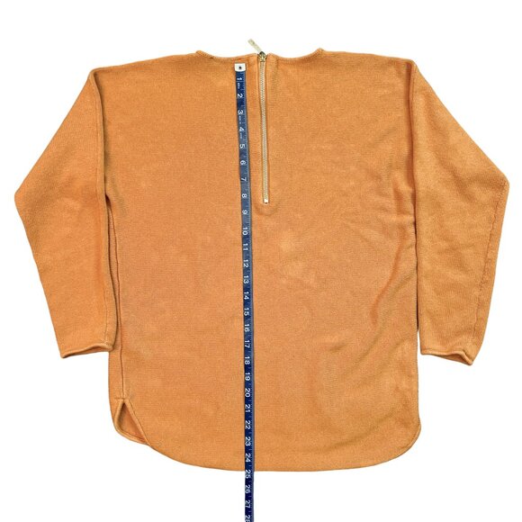 Michael Kors Mustard Yellow Knit Tunic Sweater 3/4 Sleeve Zipper Detail – Medium - Picture 14 of 16